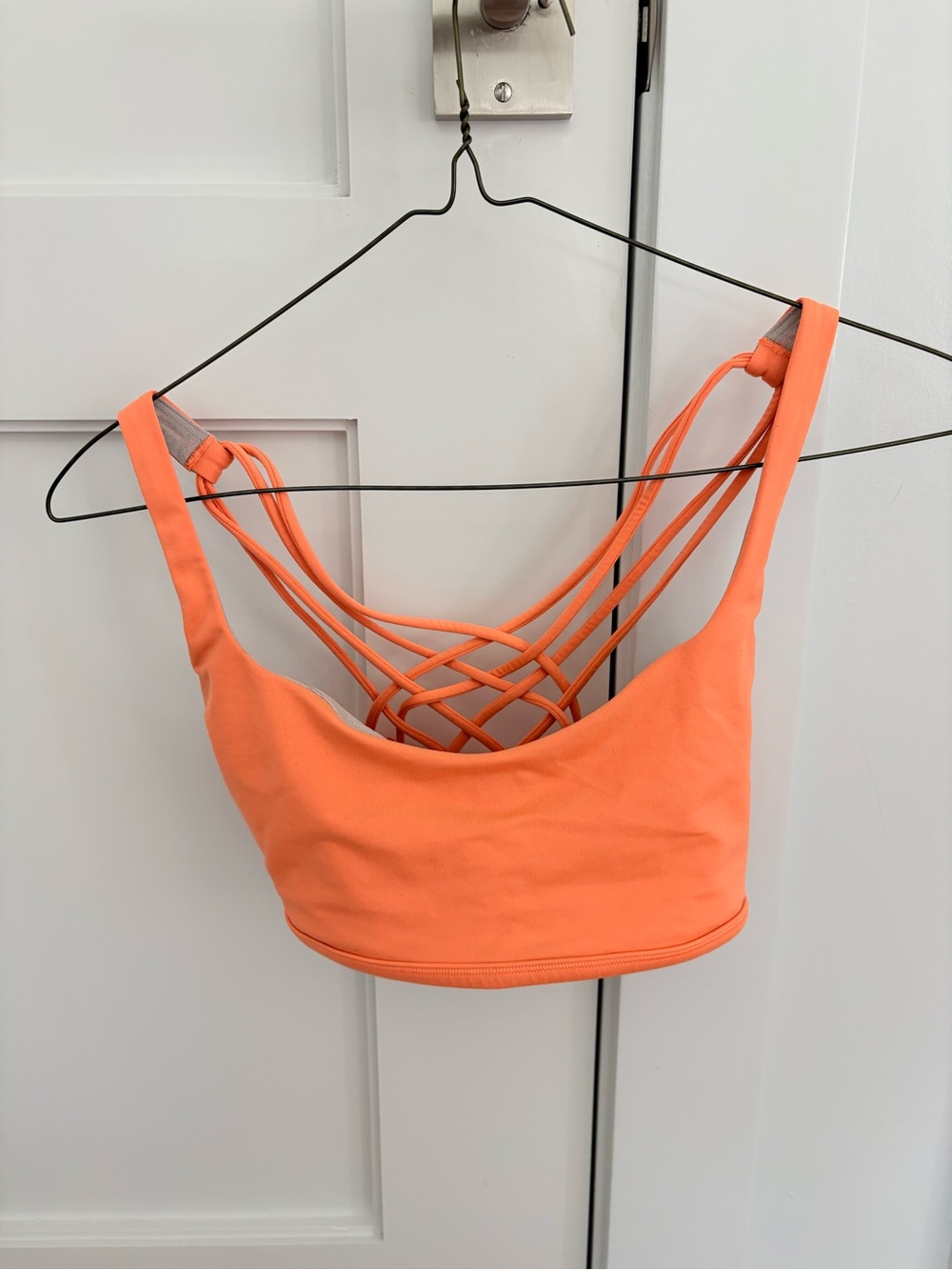 lululemon athletica Coral Orange Strappy-Back Sports Bra